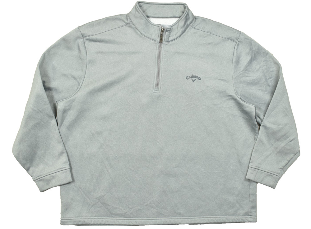 Callaway Men's XXL Gray 1/4 Zip Fleece Lined Golf Pullover Sweater Long Sleeve